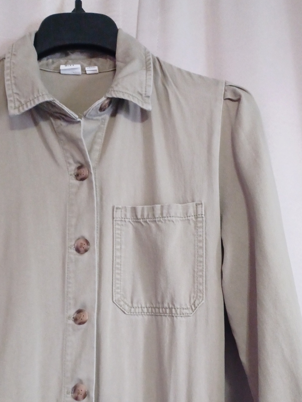 Gap Women's Puff Sleeve Utility Jumpsuit Coveralls Sage Tan Size 6 Soft Twill - Picture 5 of 15